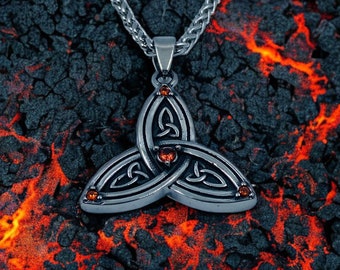 Celtic Triquetra Knot Necklace - Triquetra Wicca Pendant - Celtic Jewelry - Amulet Talisman of Protection Black Magic and Witchcraft