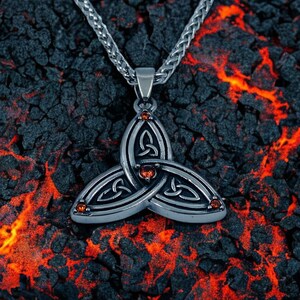 Celtic Triquetra Knot Necklace - Triquetra Wicca Pendant - Celtic Jewelry - Amulet Talisman of Protection Black Magic and Witchcraft