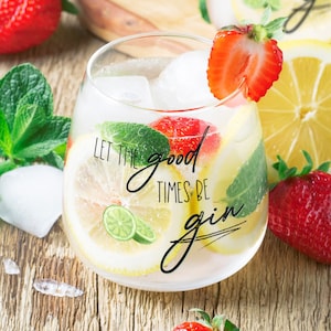 Fichier numérique Let the Good Times Be Gin, Cadeau barman, Booze Bar, Décoration de bar, Buveur de gin, Sublimation, Cricut, Silhouette, Décoration d'intérieur