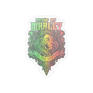 Mind by Marley Outdoor Sticker, Reggae Enthusiasts, Jamaican Die-Cut Decal, Vinyl Sticker