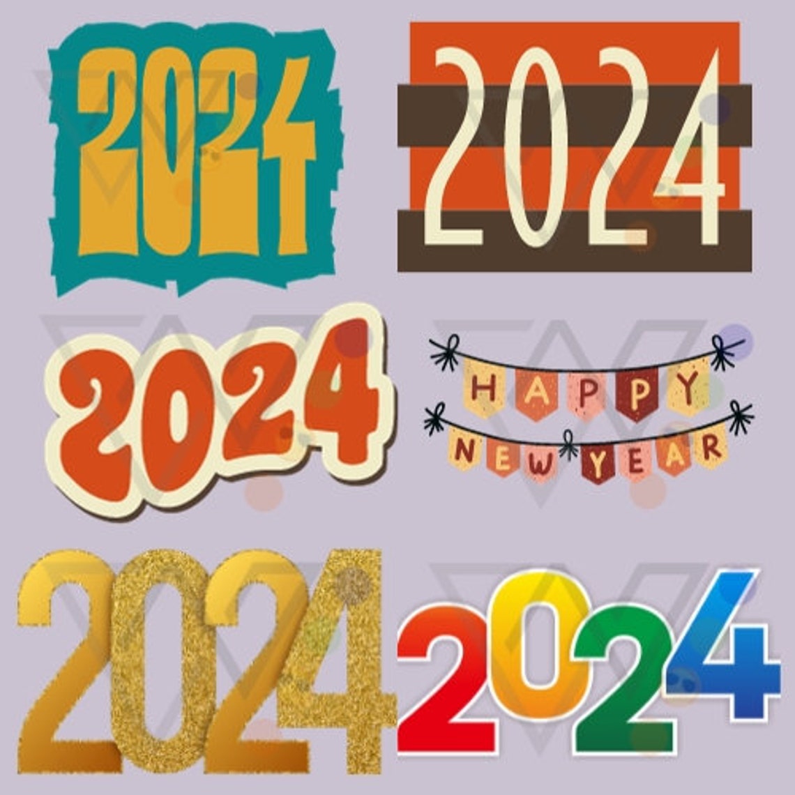 Happy New Year 2024 SVG, Happy New Year PNG, 2024 SVG, 2024 Png, New