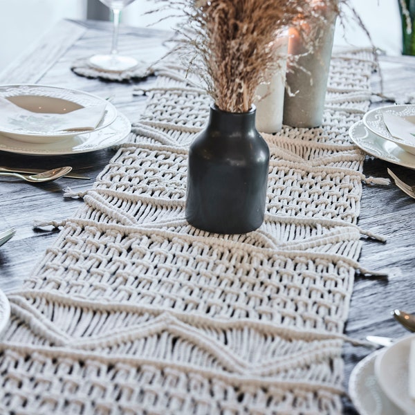 Macrame Table Runner Etsy