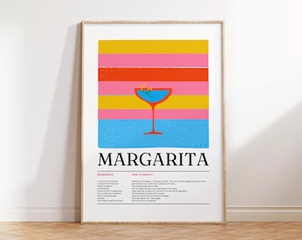 Cocktail Poster, Bar Cart Prints, Cocktail Wall Art, Bar Cart Art, Kitchen Wall Art, Trendy Wall Art