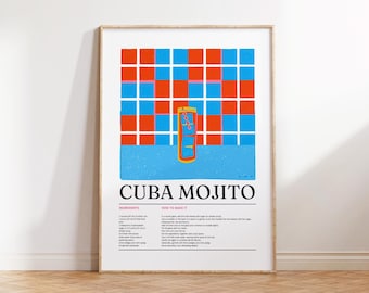 Cocktail Poster, Bar Cart Prints, Cocktail Wall Art, Bar Cart Art, Kitchen Wall Art, Trendy Wall Art