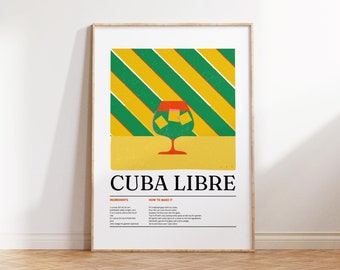 Cocktail Poster, Bar Cart Prints, Cocktail Wall Art, Bar Cart Art, Kitchen Wall Art, Trendy Wall Art