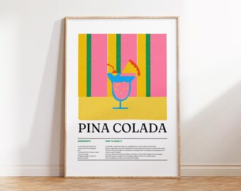 Cartaz de coquetel, impressões de carrinho de bar, arte de parede de coquetel, arte de carrinho de bar, arte de parede de cozinha, arte de parede moderna