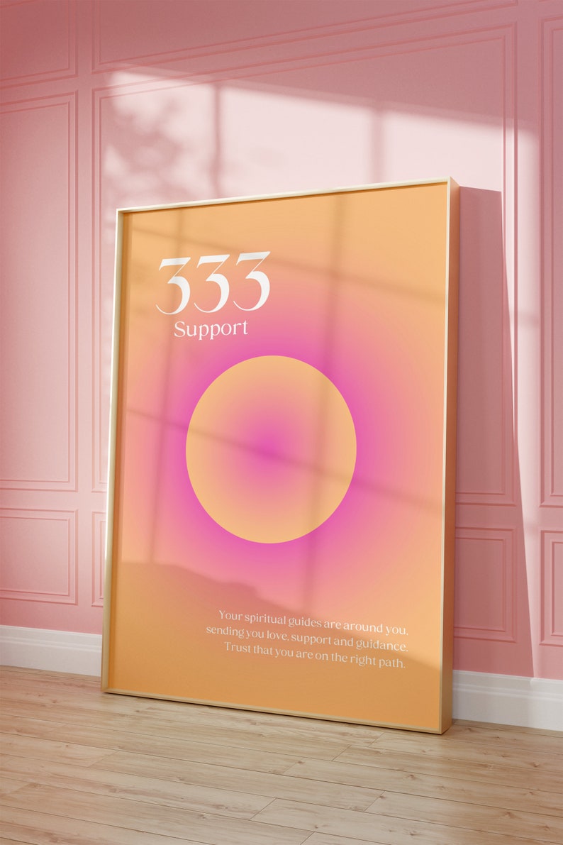 333 Angel Number Poster, Dorm Wall Decor, Trendy Wall Art, Aura Poster ...
