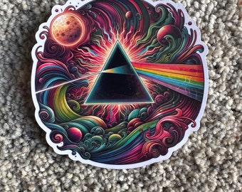 Custom Pink Floyd-Inspired Vinyl Sticker Set - Psychedelic Prism Art - Series 0