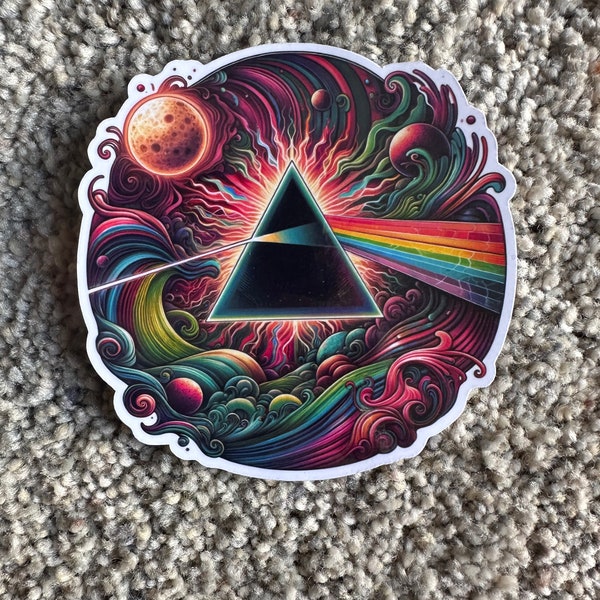 Custom Pink Floyd-Inspired Vinyl Sticker Set - Psychedelic Prism Art - Series 0