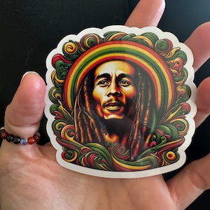 Bob Marley Inspired Sticker Trilogy - Custom Reggae Vinyl Art