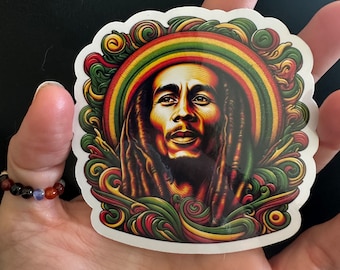 Bob Marley Inspired Sticker Trilogy - Custom Reggae Vinyl Art