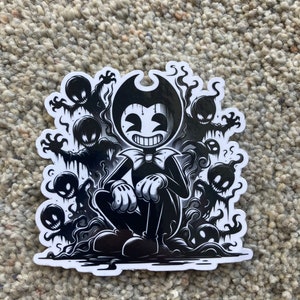 Custom Bendy-Inspired Animation Stickers - Vintage Cartoon Decals