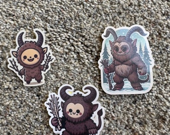 Cartoon Krampus sticker bundle