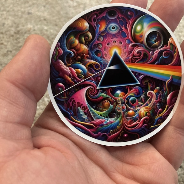Custom Pink Floyd-Inspired Vinyl Sticker set Psychedelic Prism Art - Series 1