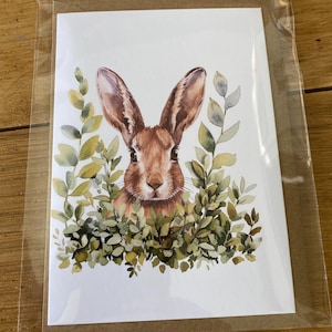 Stunning hare plain greeting cards