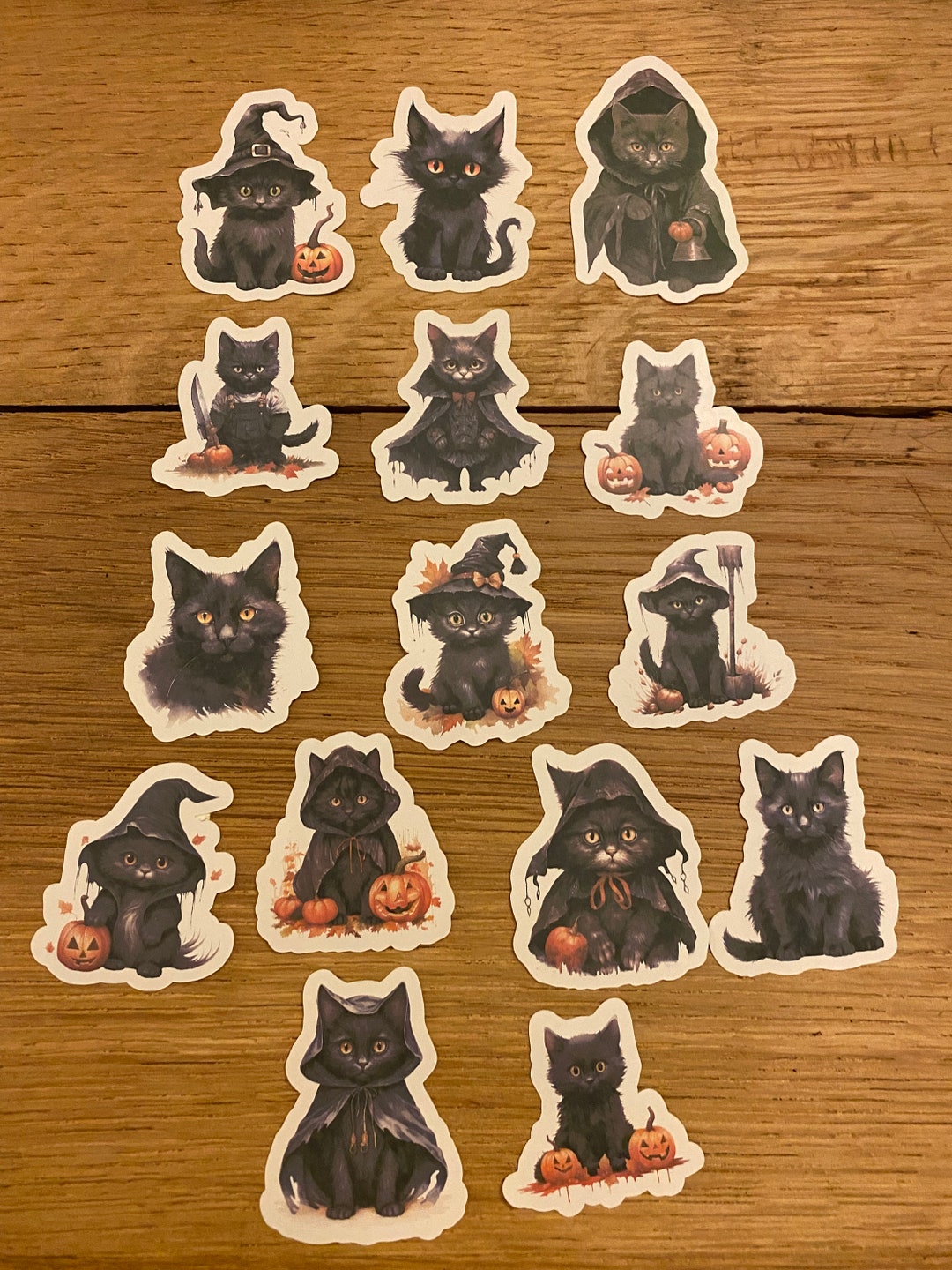 Black Cat Halloween Stickers 1.5inc/4cm High - Etsy
