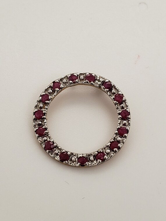 Ruby Round Two Tone 10K Yellow and White Gold Pen… - image 1