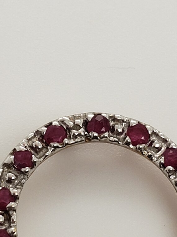 Ruby Round Two Tone 10K Yellow and White Gold Pen… - image 3