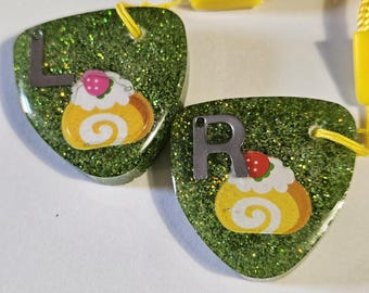 Radiology X-Ray Markers; Metal L & R, Green glitter resin, cake details, Radiographer gift
