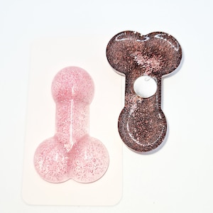 Fridge magnet; glitter resin, willy, various colours available