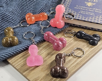 Keyring; willy charm, various colours available, cheeky rude gift