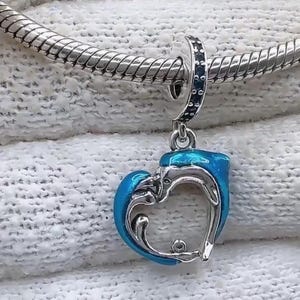 Pandora Dolphin Heart Charm - Etsy