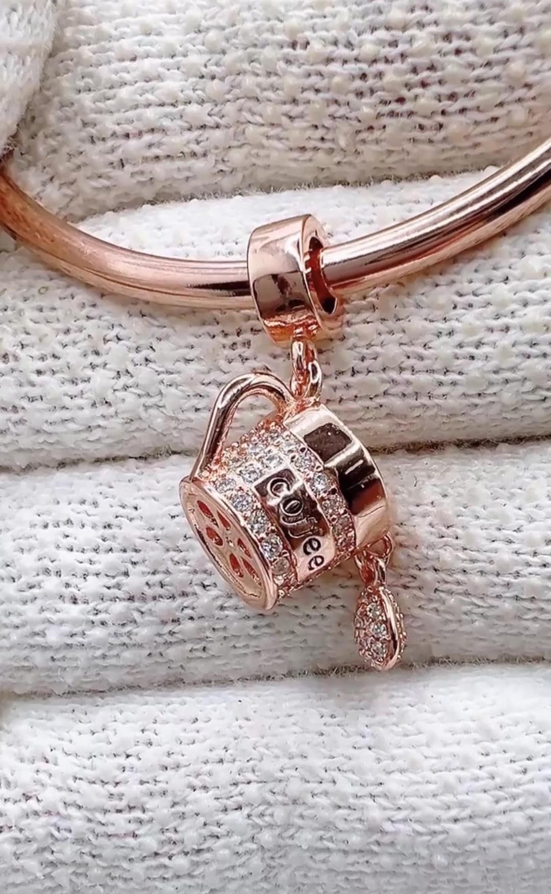 Rose Gold Coffee Mug Charm, Rose Gold Coffee Cup Charm Women Charm ...