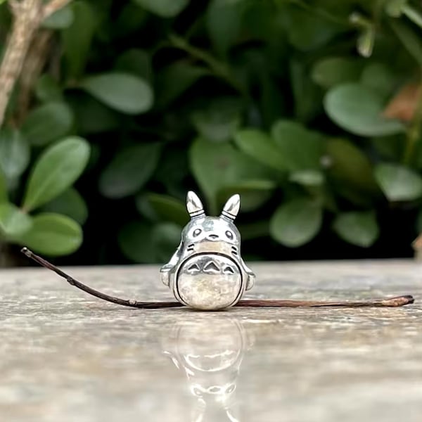 Totoro S925 Sterling Silver Charm, Kawaii Cartoon Character Charm For Pandora Bracelet