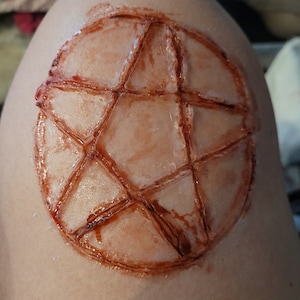 Pentagram Encapsulated Silicone Prosthetic |Film|Halloween|SFX|Cosplay|Gore