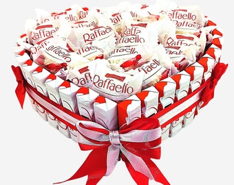 Cadeau chocolat Anniversaire gâteau KINDER Raffaello insolite personnalisé Saint Valentin  Coffret gourmandises Original Femme