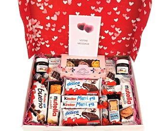 Box Chocolat cadeau anniversaire  fête des mères Kinder personnalisé avec/sans photo pour elle femme maman original Coffret+Guimauves maison