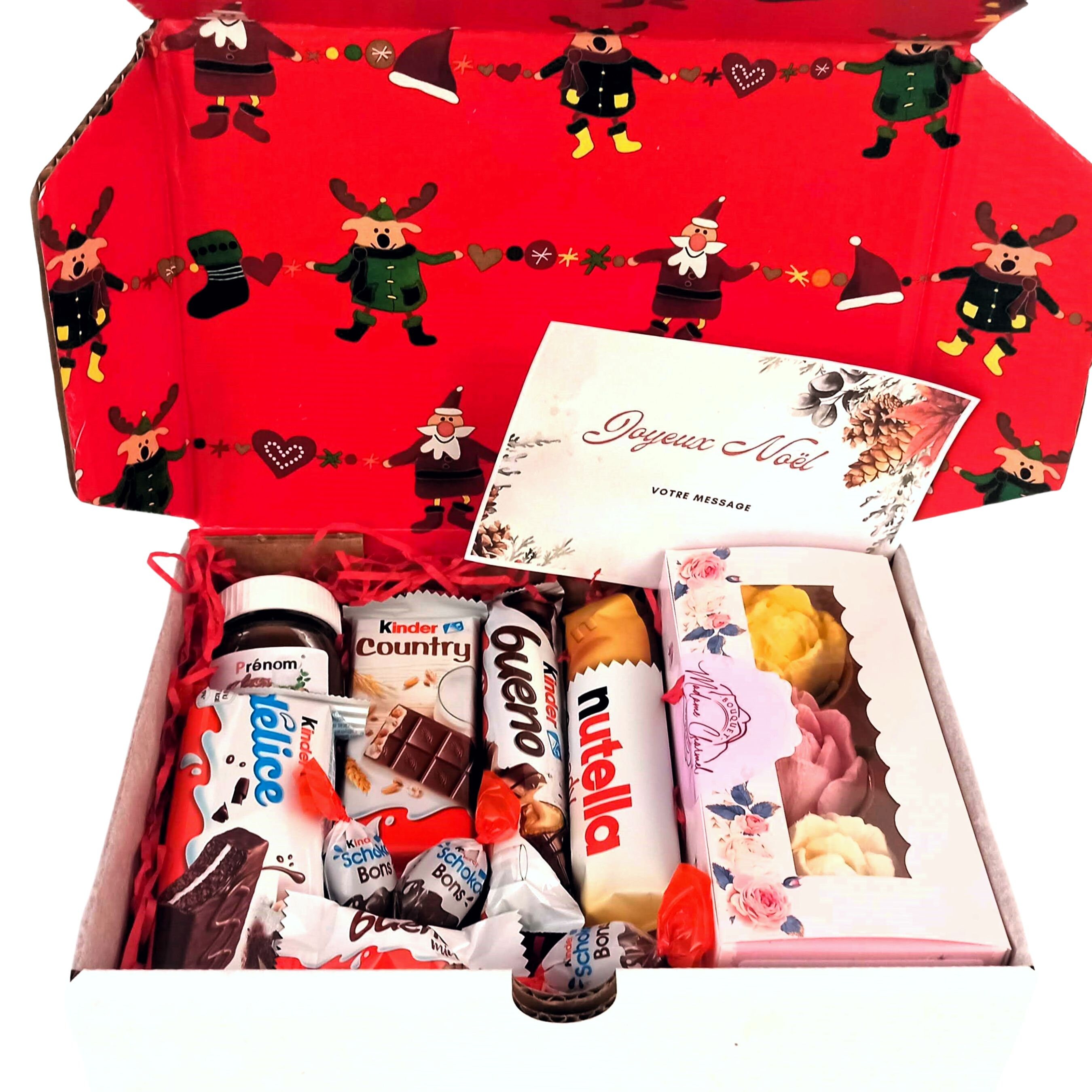 Chocolat cadeau Saint Valentin Box Kinder assortiment Anniversaire Coffret  gourmandises avec ou sans photo Fête des mères (Box Grand avec guimauves S)  : : Epicerie