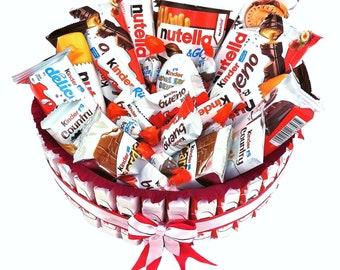 Cadeau chocolat Kinder Anniversaire Saint valentin Coffret Box gâteau personnalisé gourmandises idée Original Femme Enfant Fête des mères