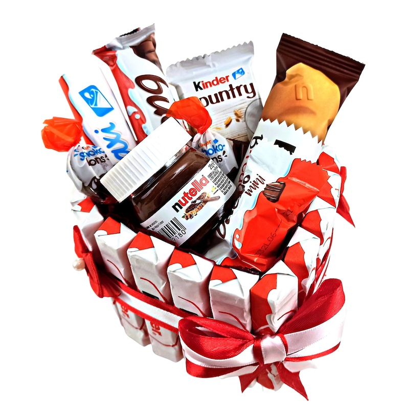 Cadeau Chocolat Anniversaire Box gâteau Kinder personnalisé original Saint Valentin Coffret idée Original Femme Enfant Fête des mères S ( 12cm 300g)