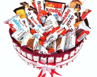 Cadeau chocolat Kinder Anniversaire saint valentin Coffret gâteau Box personnalisé gourmandises idée Original Femme Enfant Fête des mères