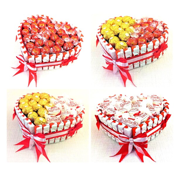 Cadeau chocolat gâteau KINDER Ferrero Lindt  insolite personnalisé  Saint Valentin Anniversaire Coffret gourmandises cadeau Original Femme