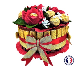 Cadeau chocolat Ferrero/Merci Anniversaire Coffret Box Bouquet gourmandises idée cadeau Original Femme Fête des mères
