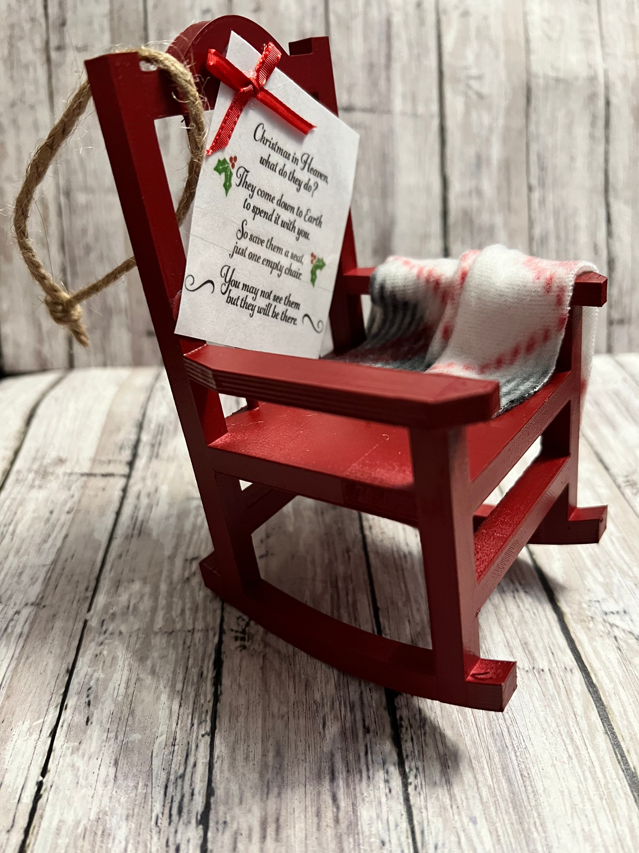 Christmas in Heaven Ornament Rocking Chair Lost Loved One - Etsy