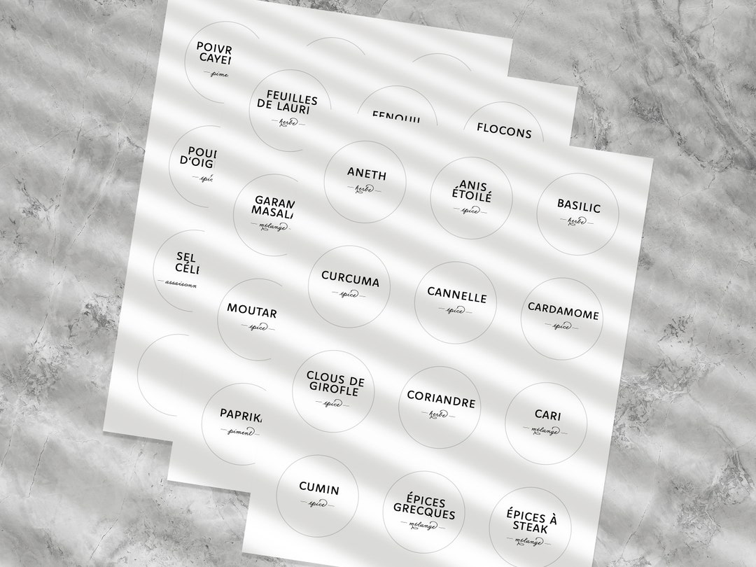 Printable Round Labels for Spices, Herbs, Seasonings and Mixes - Etsy
