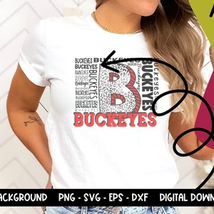 Buckeyes Typography png, Ohio State Football png, Scarlet and Gray png, OSU svg, Cricut, Silhouette, Sublimation