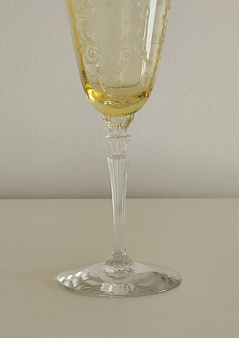 RARE 1930s Fostoria Versailles Wine Goblets Stemware Yellow Etsy
