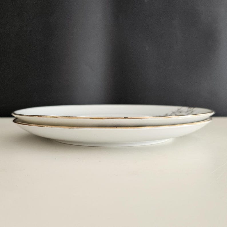 Japanese Cherry Blossom Salad Plates, SET OF 2, Handpainted Porcelain ...