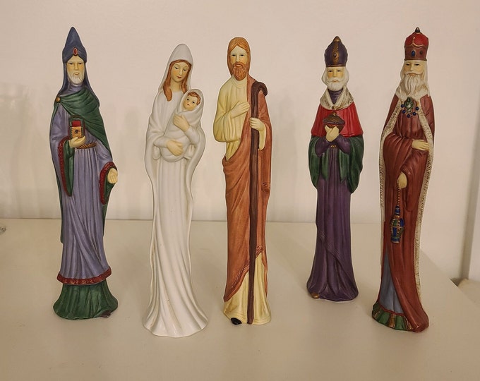 Vintage Porcelain Nativity Set Mary With Baby Jesus Christ, Joseph ...