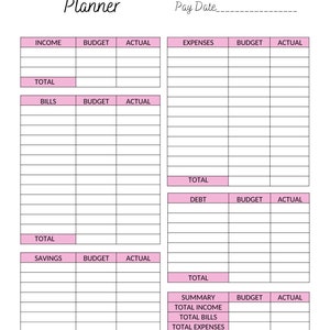 Monthly Budget Planner Digital Download Printable - Etsy