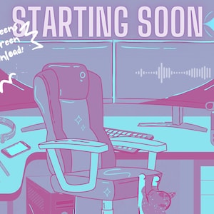 ANIMATED twitch screens |  lofi stream room purple sparkles cat simple twitch scenes | gamer | lofi |cozy