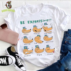 Be Expressive Teacher T-Shirt, Funny Cartoon Book Shirt, Gift For Teacher, Funny Teacher Shirt, Retro Book Shirt