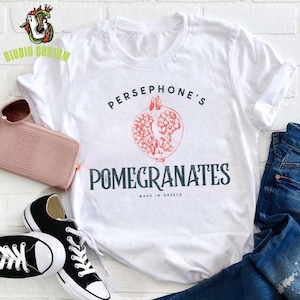 Persephone&#39;s Pomegranates Teacher T-Shirt, Persephone Greek Mythology tee, Dark Academia Tshirt, Booktok Merch