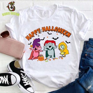 Happy Halloween Teacher T-Shirt, Funny Piggie Elephant Pigeons Shirt, Children Books, Book Lover Gift