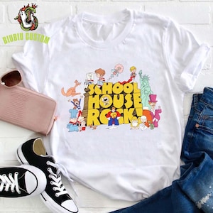 Schulhaus Rock T-Shirt, Wissen ist Macht, Retro 1980er 1990er Jahre Shirt, Schulbildung Fernsehen T-Shirt, Cartoon TV Show Shirt