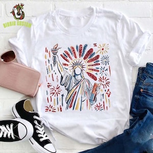 Retro 4. Juli Freiheitsstatue Lehrer T-Shirt, Freiheitsstatue T-Shirt, American Pride Shirt, USA Unabhängigkeitstag